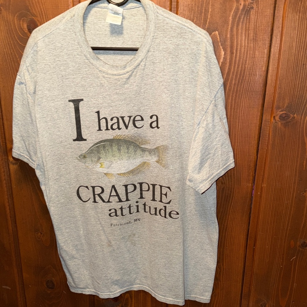 Gildan Gray Heavy Cotton T-Shirt Fairmont, MN fishing graphic